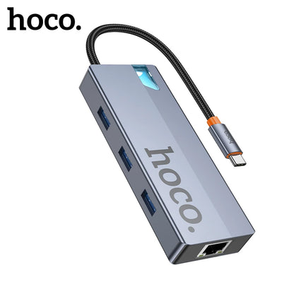 Hoco HB51 5-in-1 USB-C Hub (HDMI 4K, RJ45, USB 3.0, PD100W)