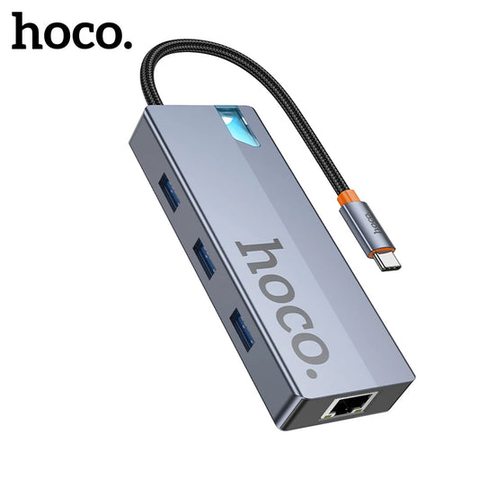 Hoco HB51 5-in-1 USB-C Hub (HDMI 4K, RJ45, USB 3.0, PD100W)